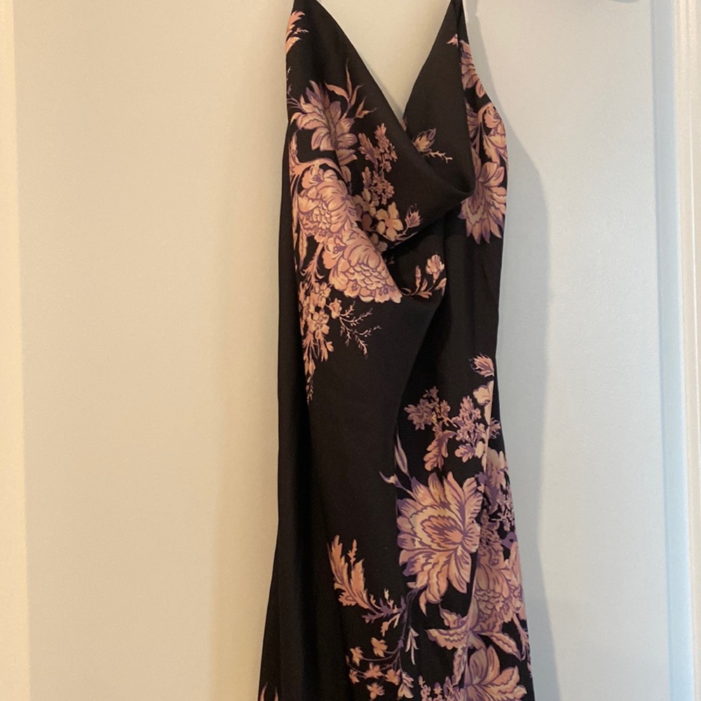 Free People cowl neck silk maxi dress